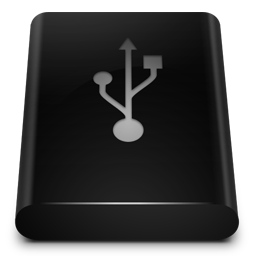 Black Drive USB Icon 256x256 png